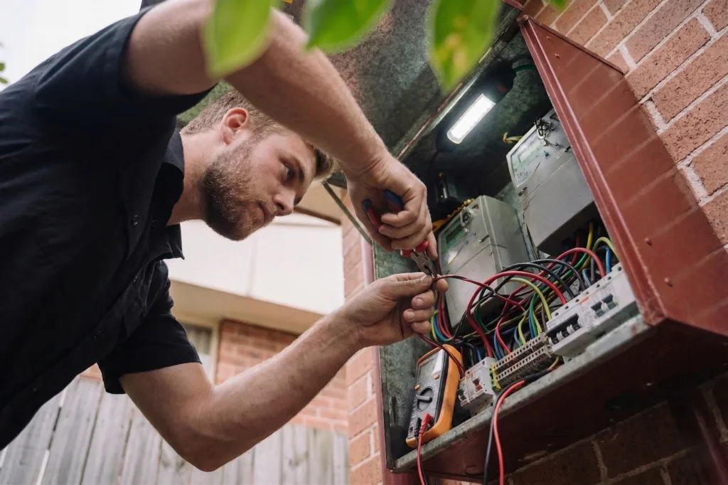 Bella Vista electrician performing electrical work